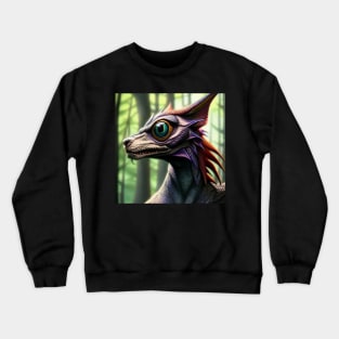 White and Purple Scaled Jungle Cat-Dragon Crewneck Sweatshirt